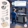 Kuchnia drewniana XXL z oświetleniem LED, fartuszkiem i akcesoriami